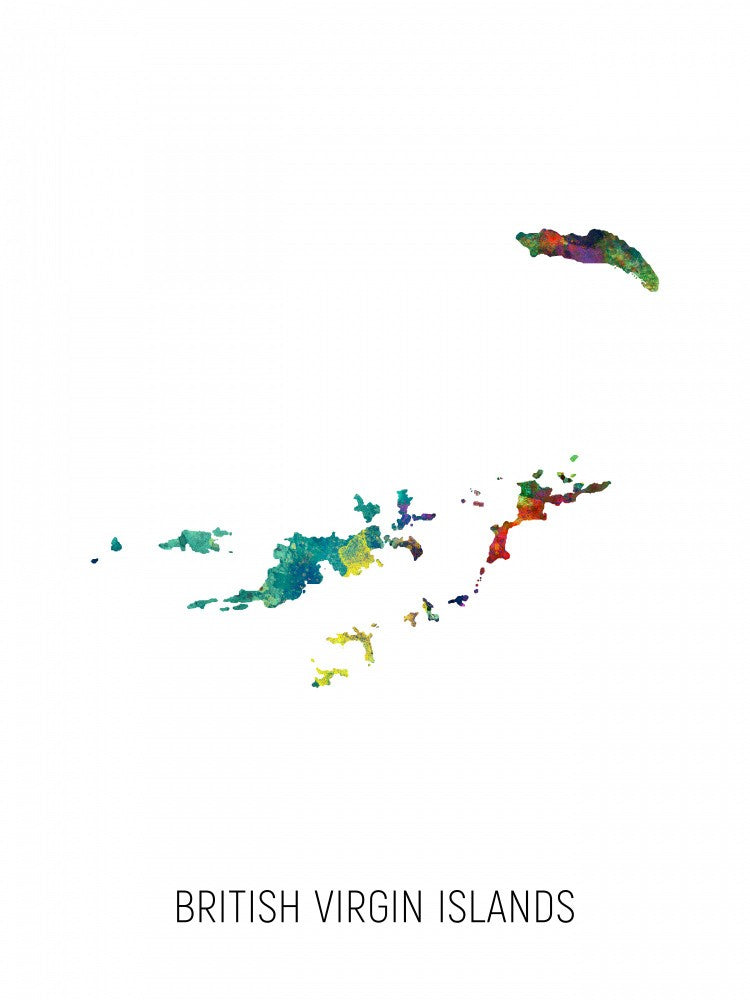 British Virgin Islands Watercolor Map