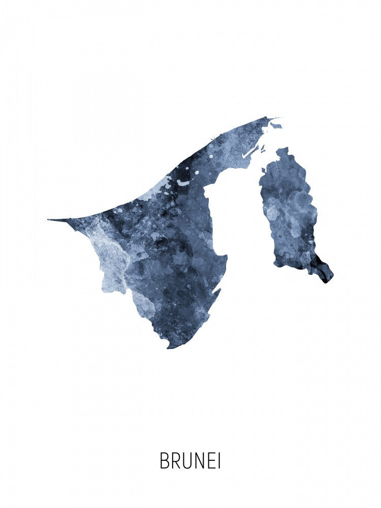 Brunei Watercolor Map
