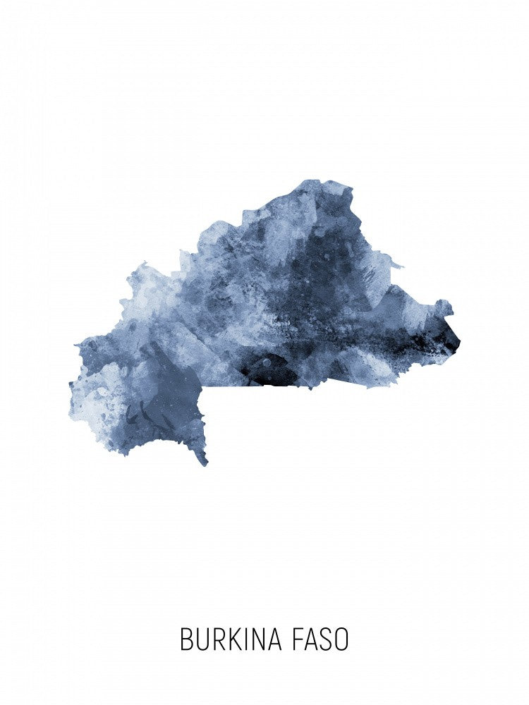 Burkina Faso Watercolor Map