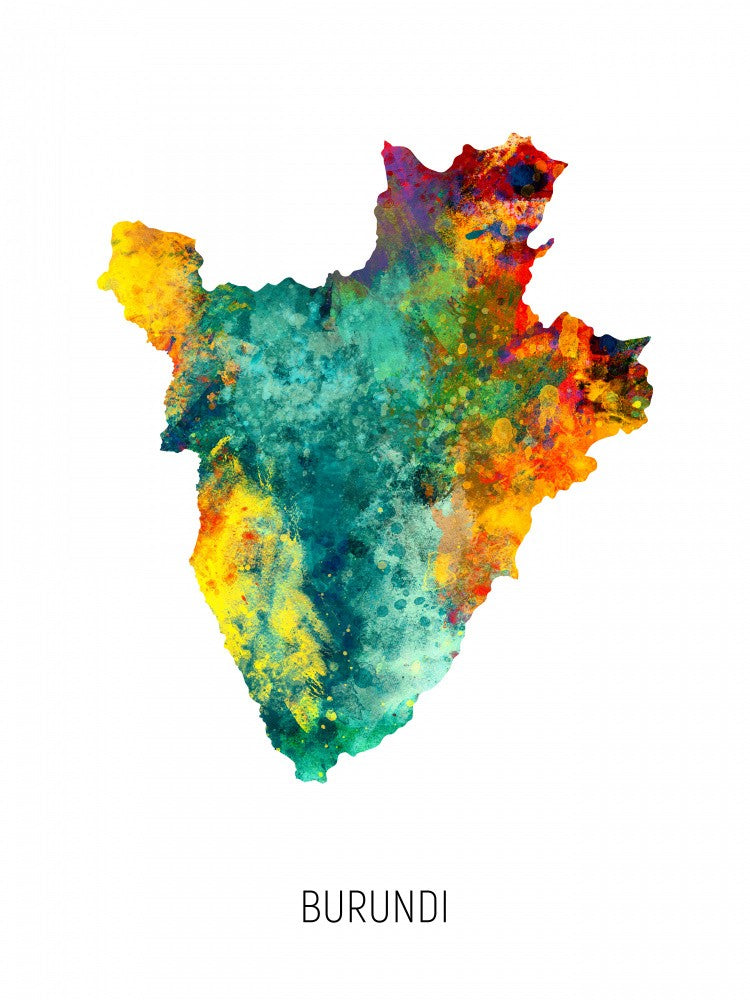 Burundi Watercolor Map