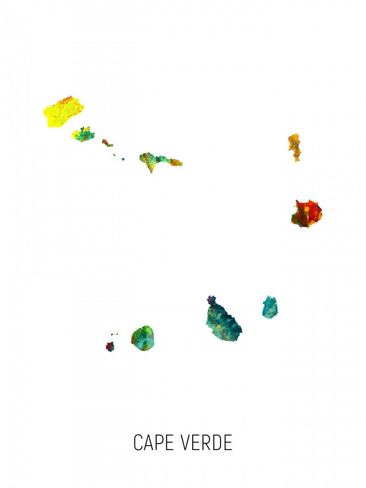 Cape Verde Watercolor Map