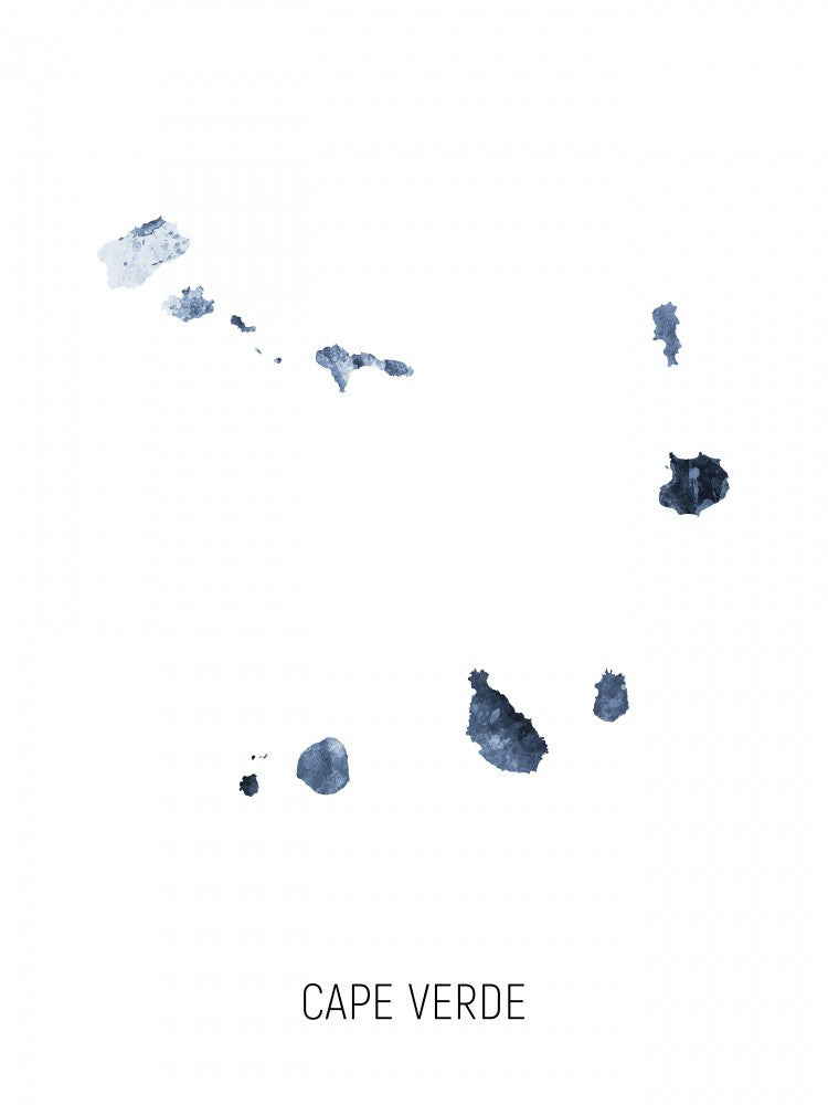 Cape Verde Watercolor Map