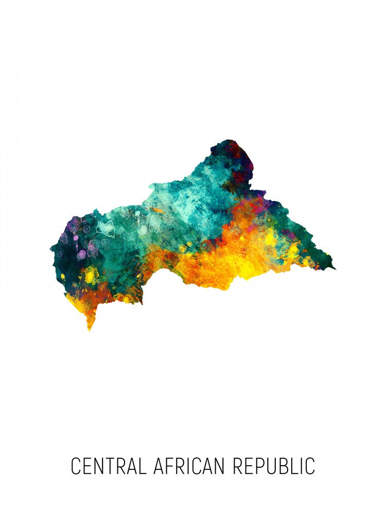 Central African Republic Watercolor Map