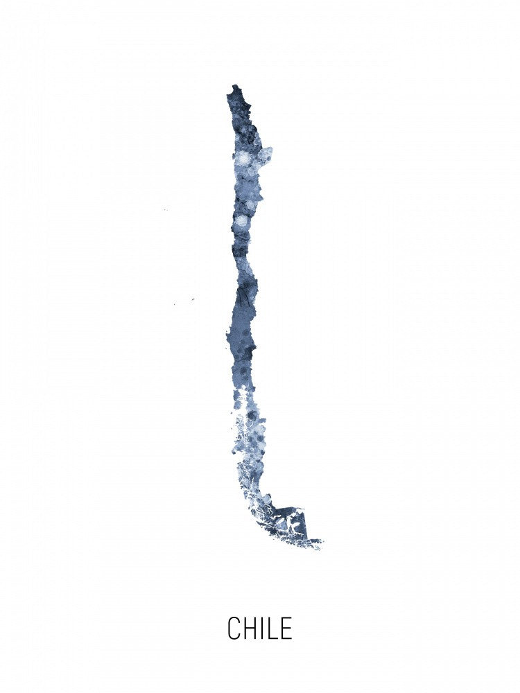 Chile Watercolor Map