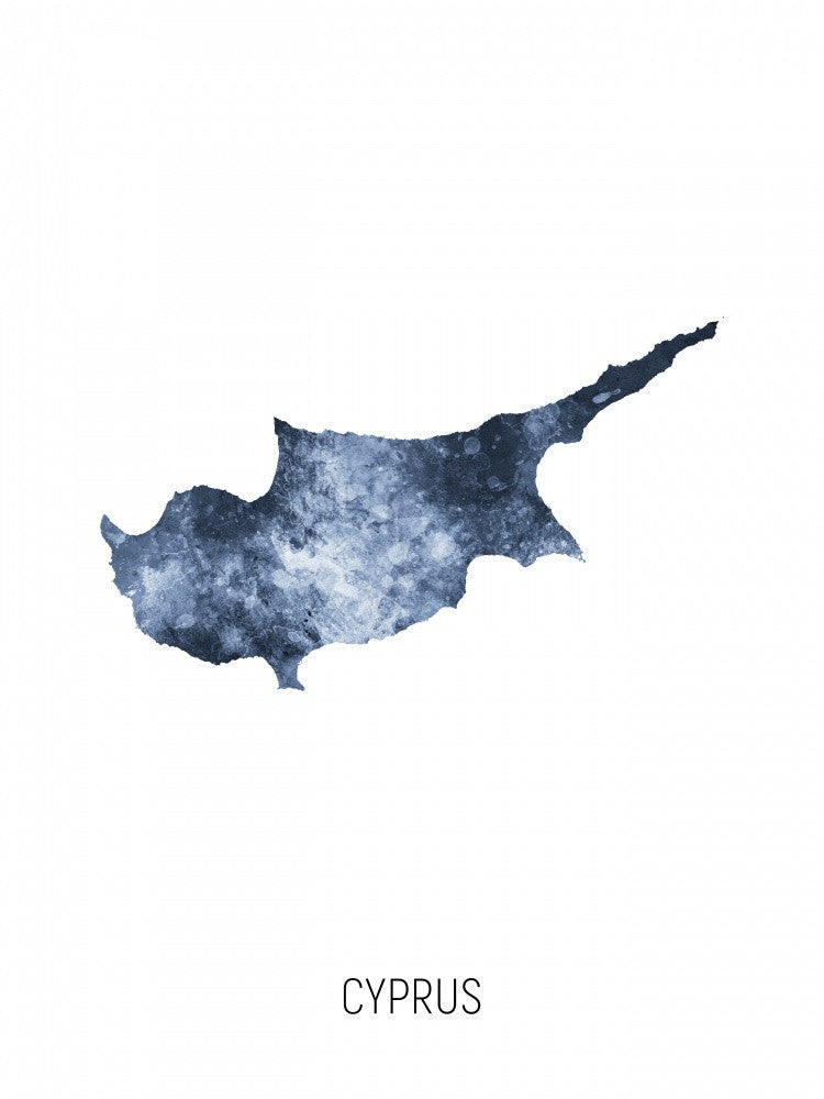 Cyprus Watercolor Map