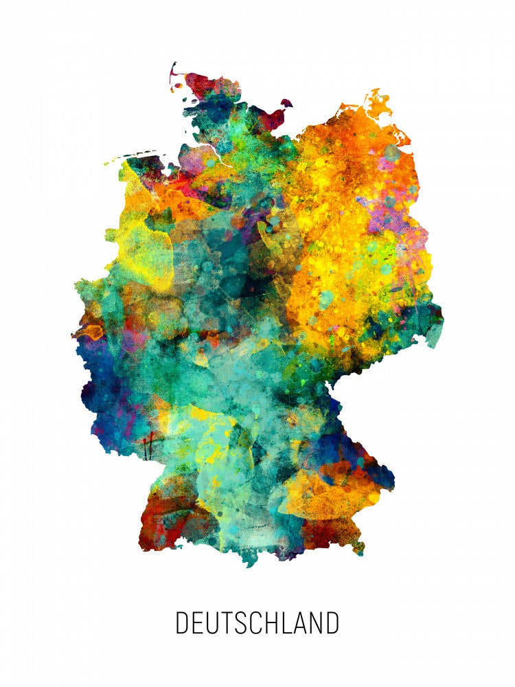 Deutschland Watercolor Map