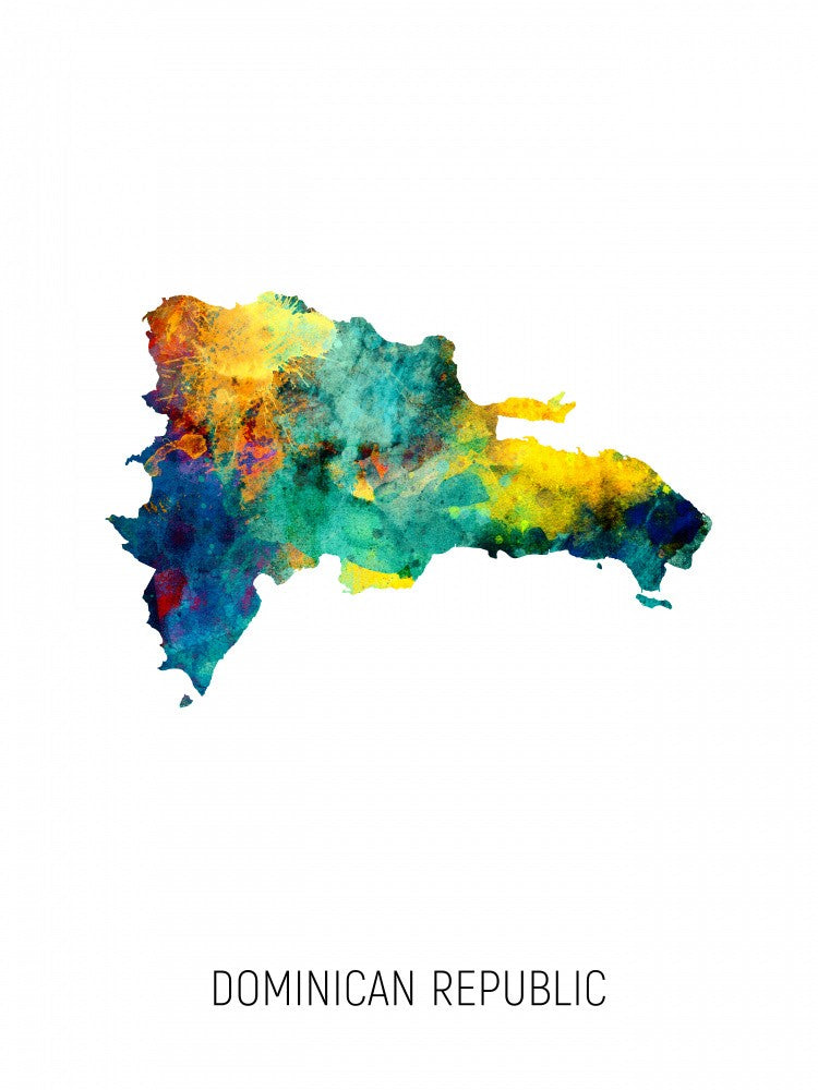 Dominican Republic Watercolor Map