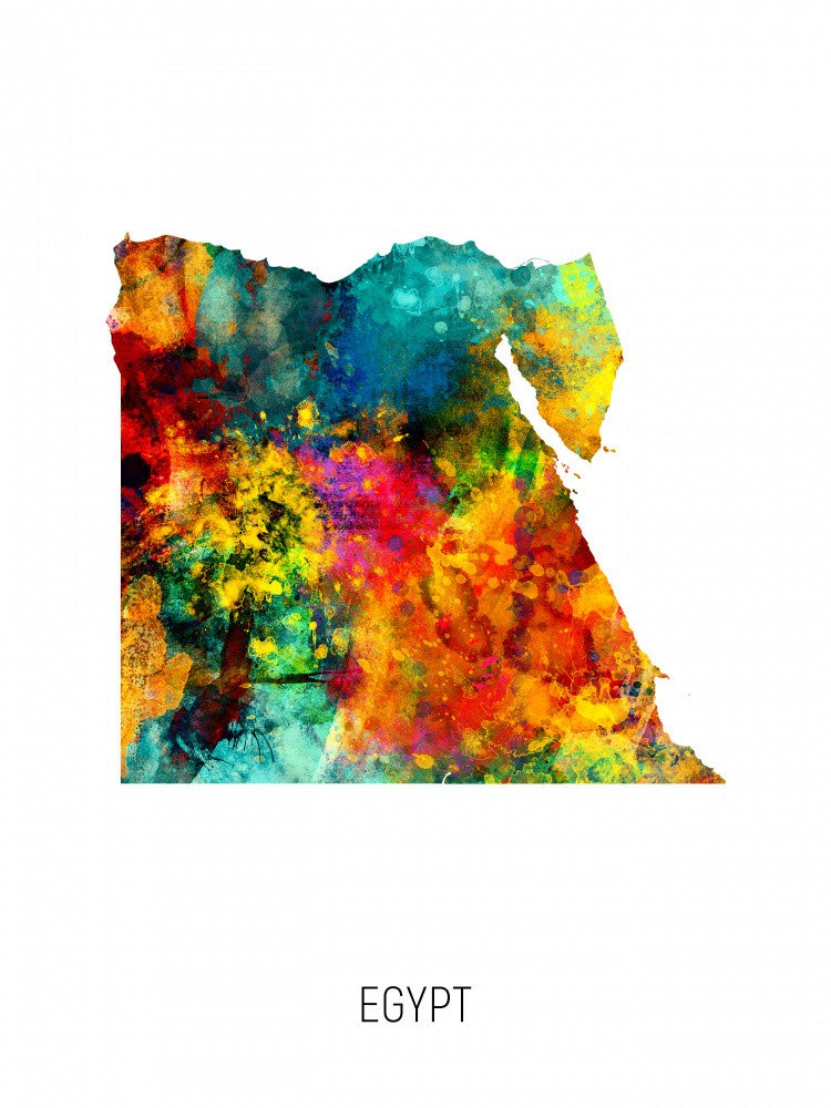 Egypt Watercolor Map