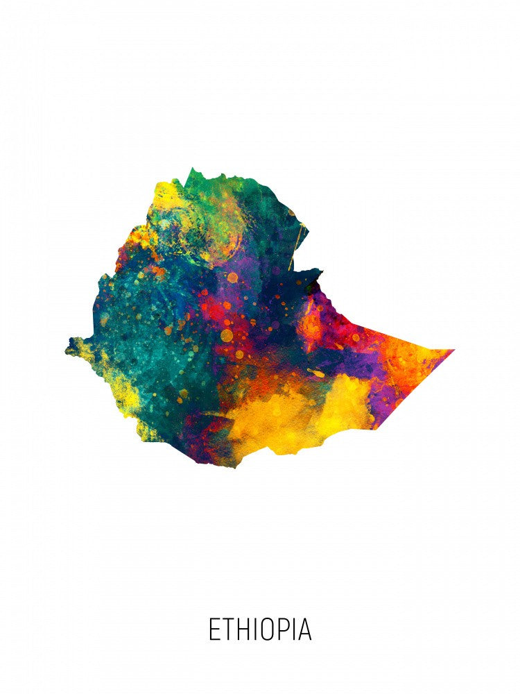 Ethiopia Watercolor Map