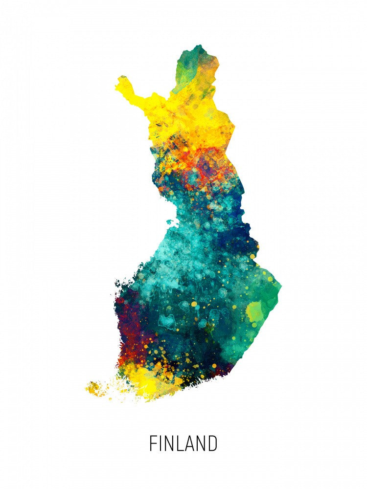 Finland Watercolor Map