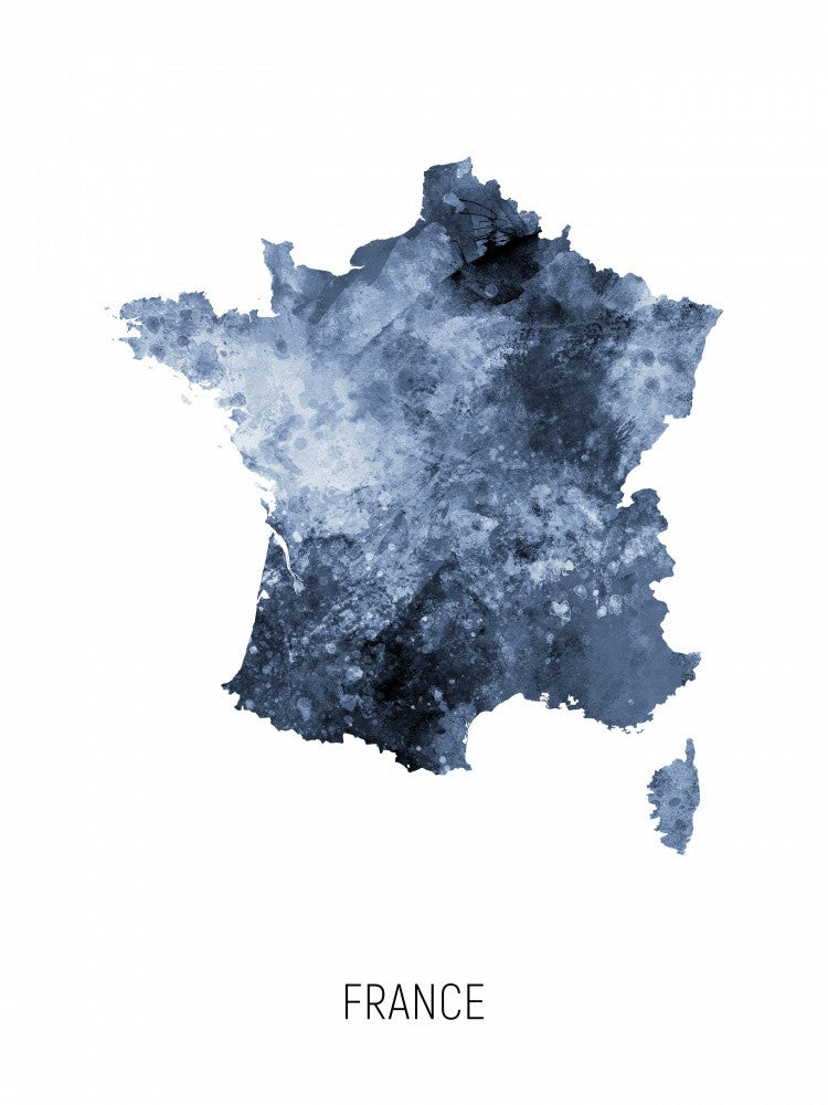 France Watercolor Map