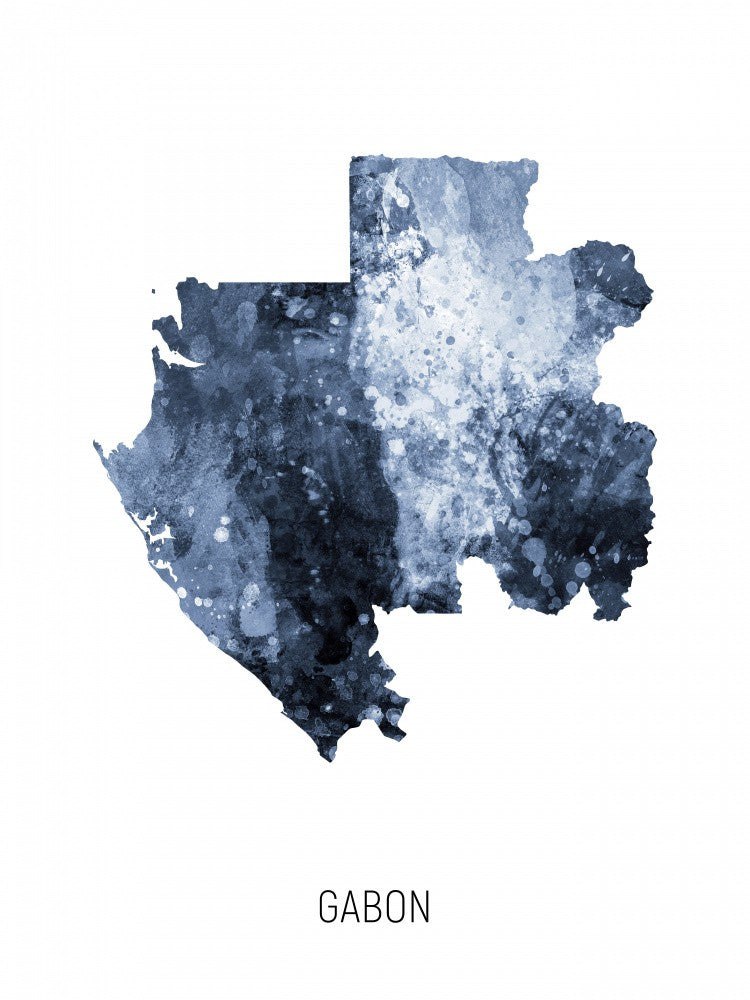 Gabon Watercolor Map