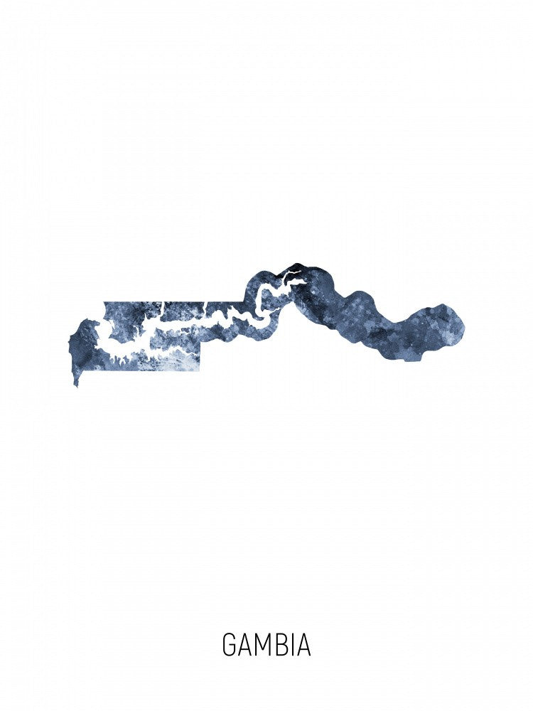 Gambia Watercolor Map