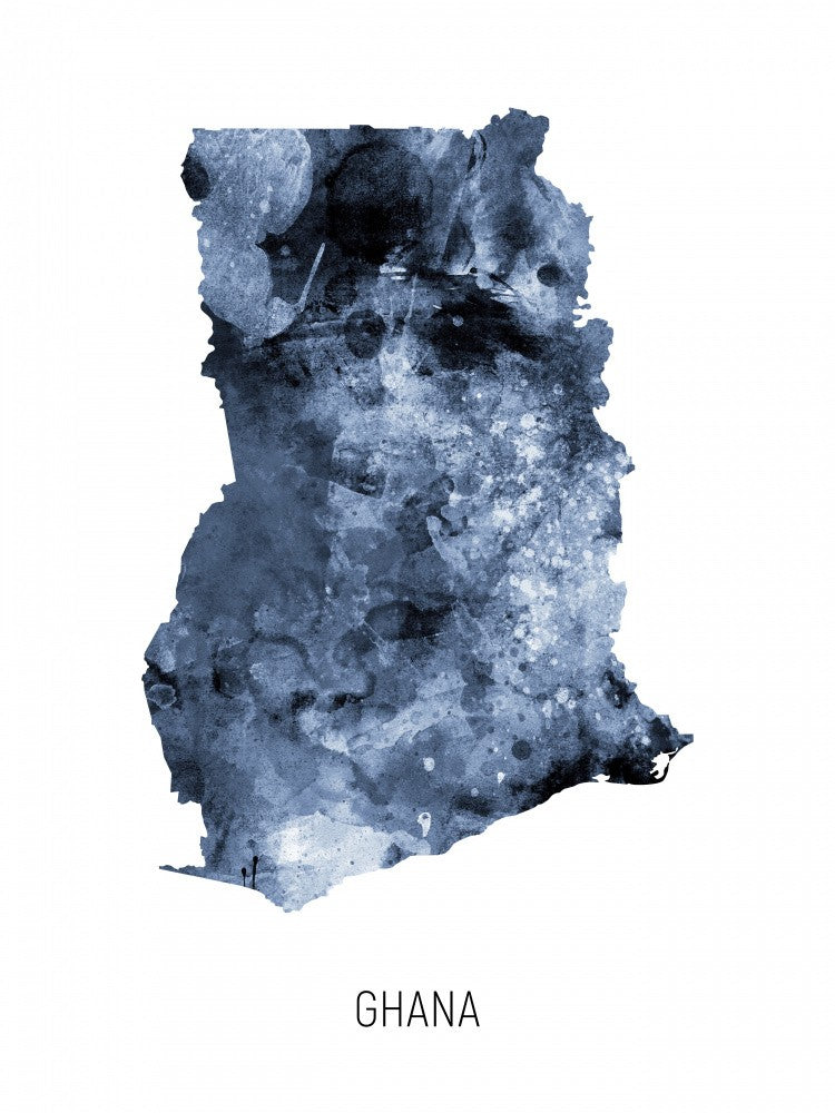 Ghana Watercolor Map