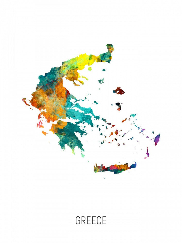 Greece Aquarellkarte