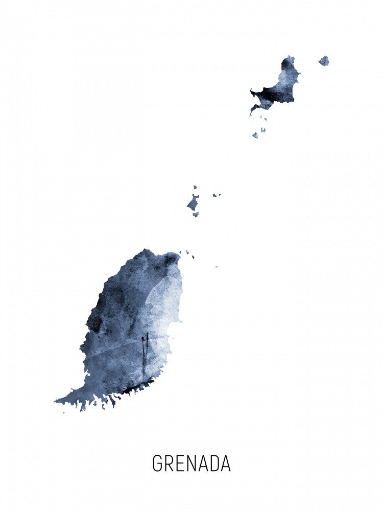 Grenada Watercolor Map
