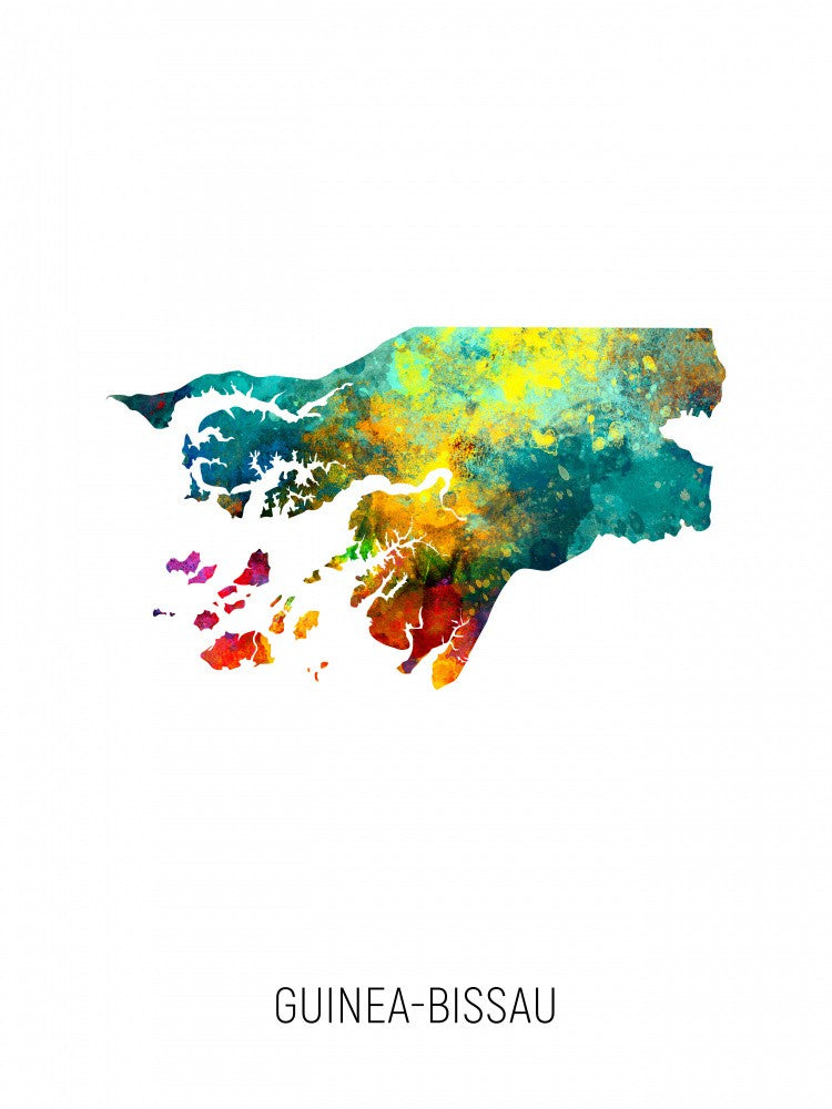 Guinea-Bissau Watercolor Map