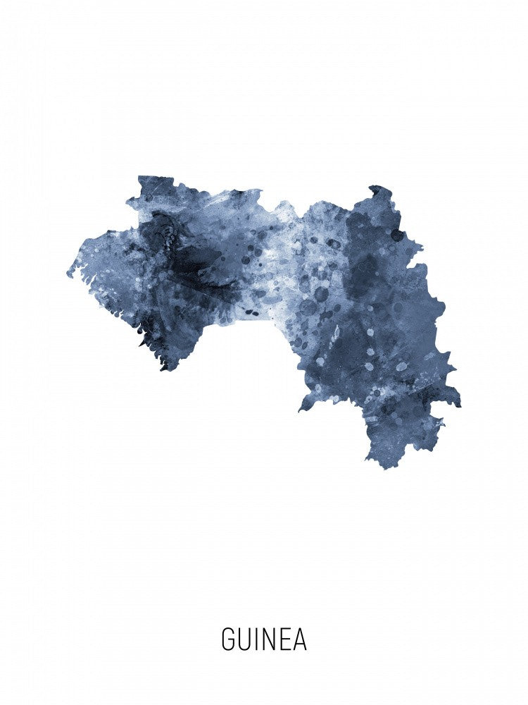 Guinea Watercolor Map