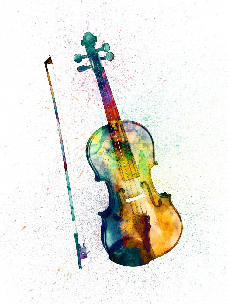 Violin Abstract Watercolor