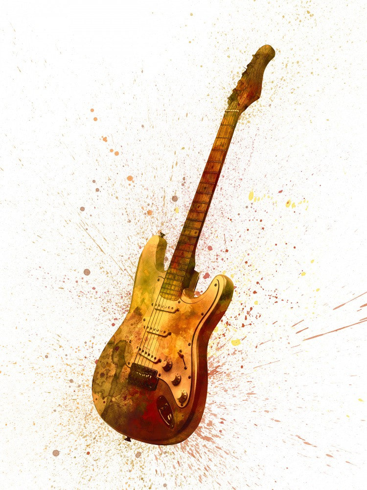 Electric Guitar Abstract Watercolor