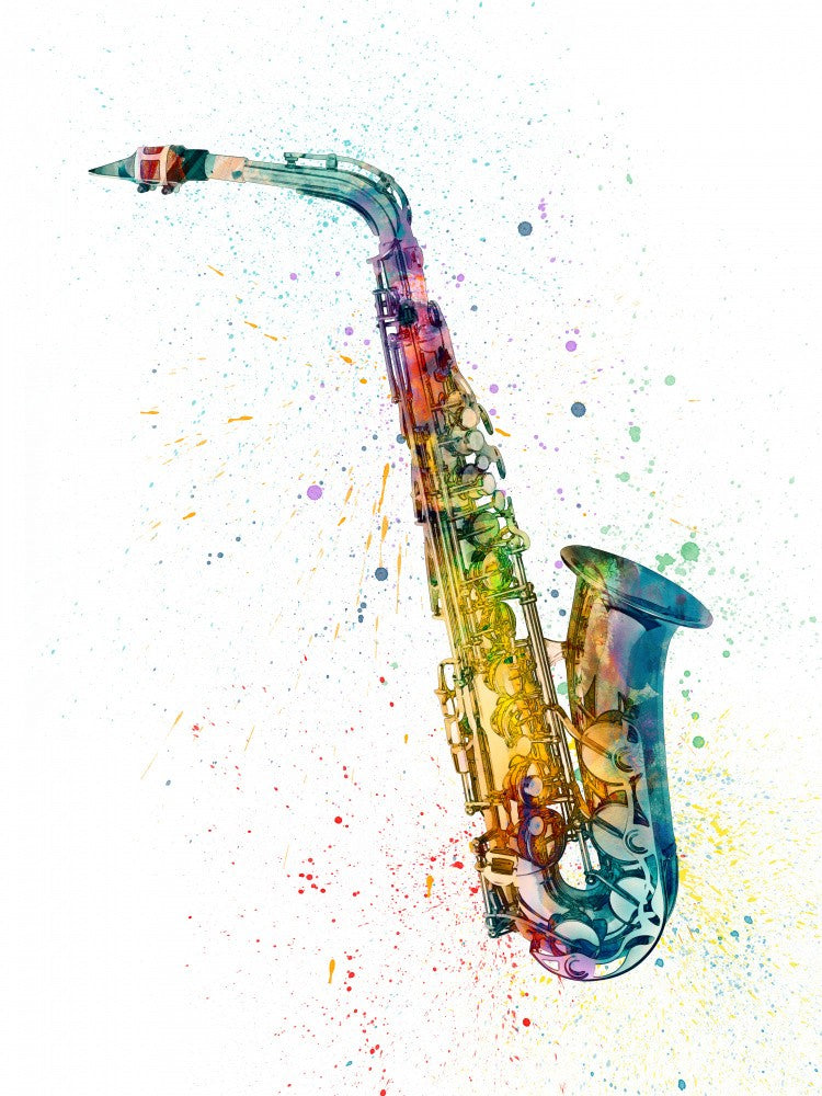 Saxophone Abstract Watercolor