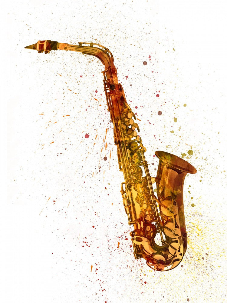 Saxophone Abstract Watercolor