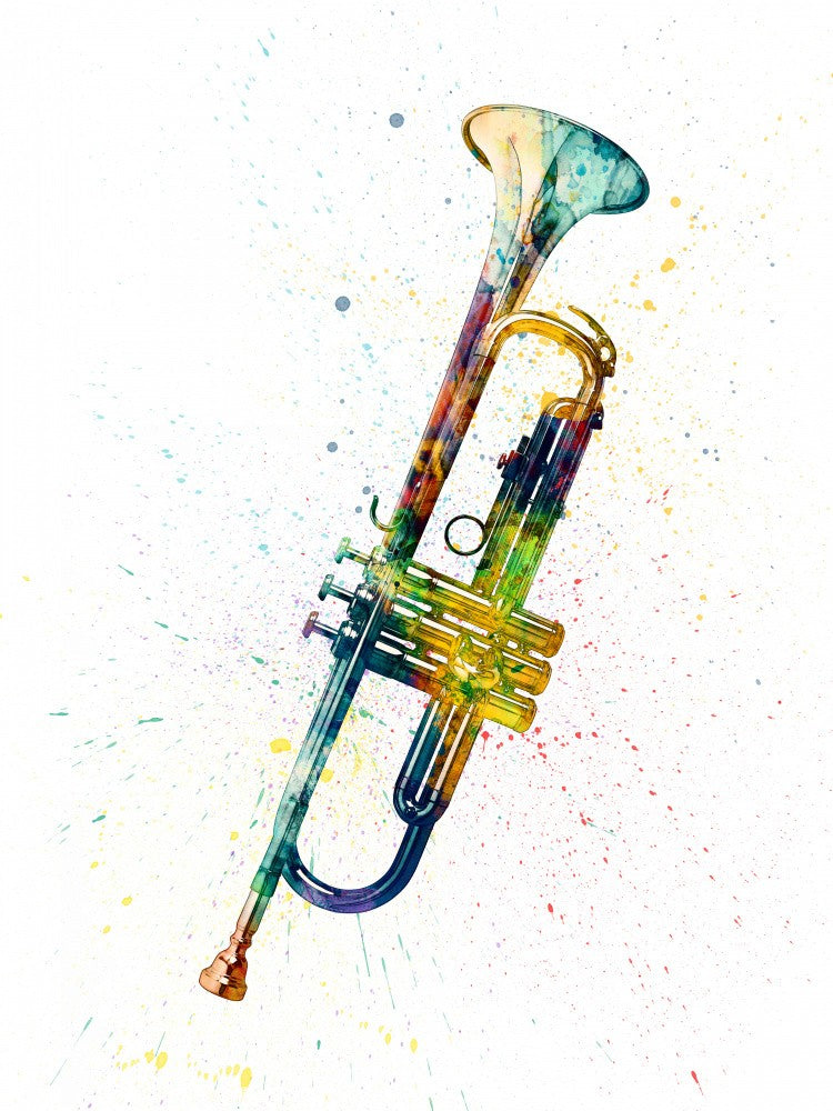 Trumpet Abstract Watercolor