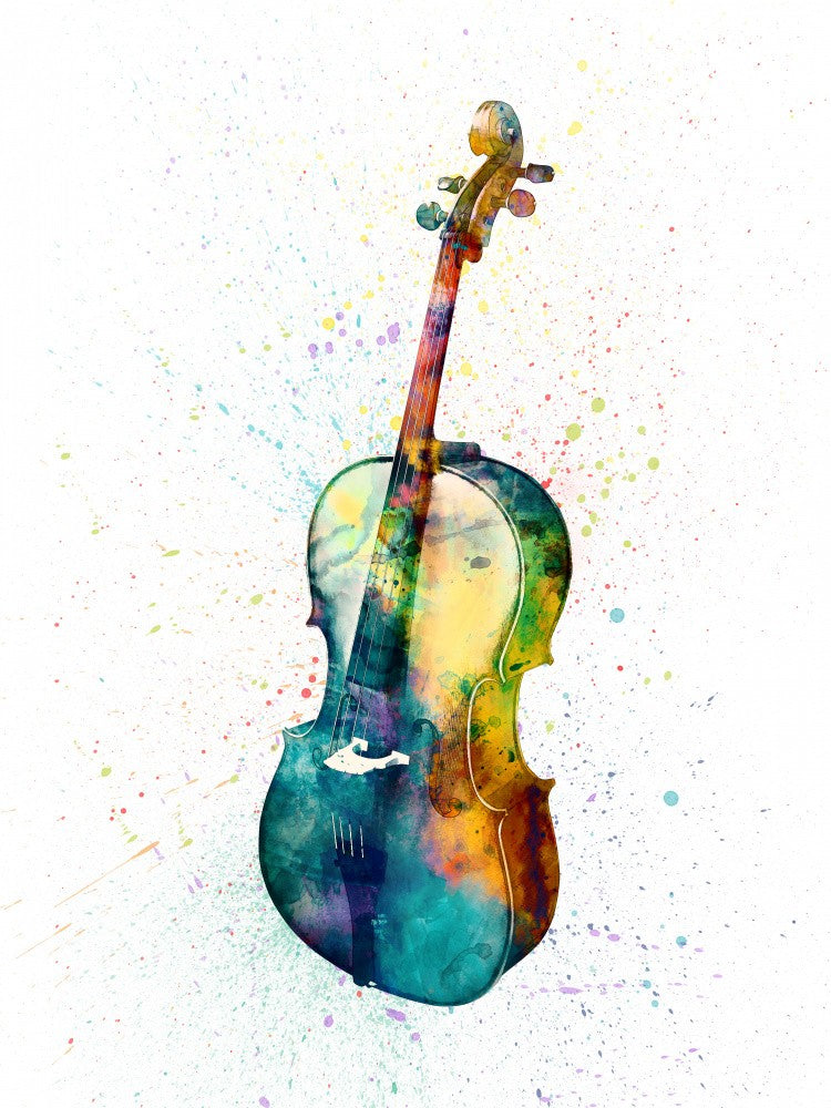 Cello Abstract Watercolor