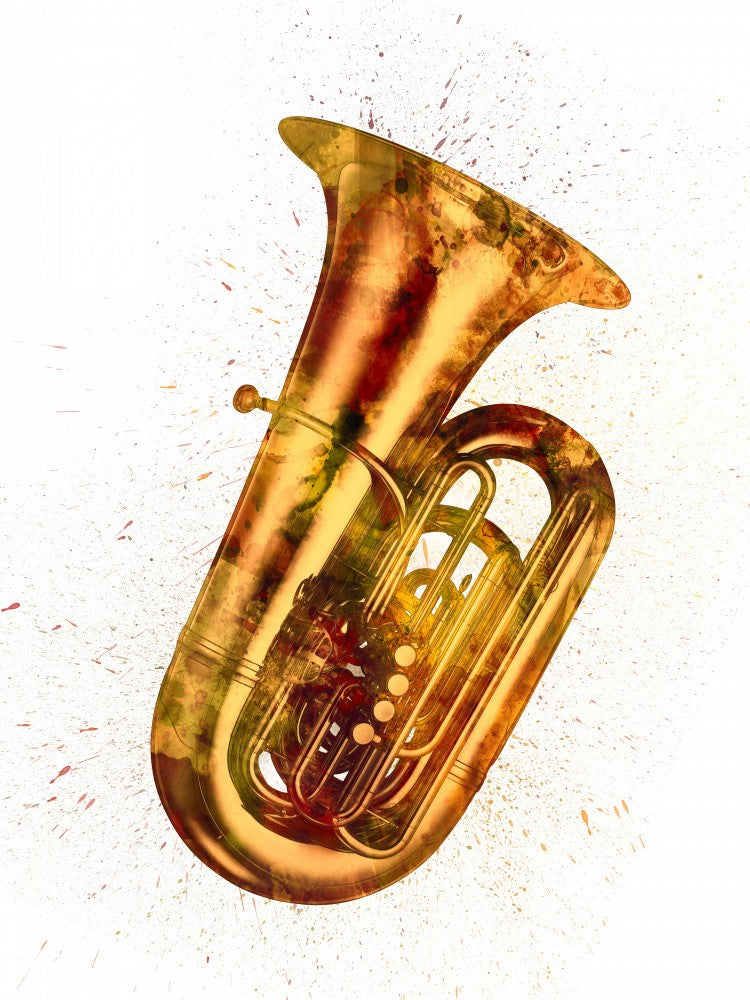 Tuba Abstract Watercolor