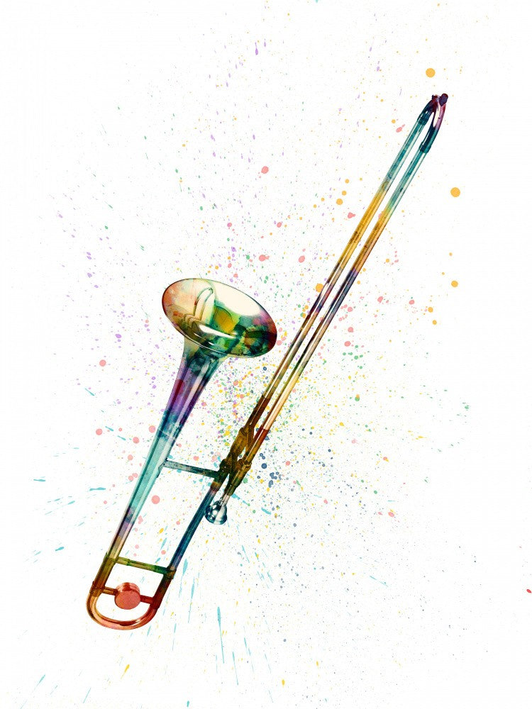 Trombone Abstract Watercolor