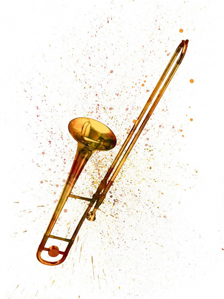 Trombone Abstract Watercolor