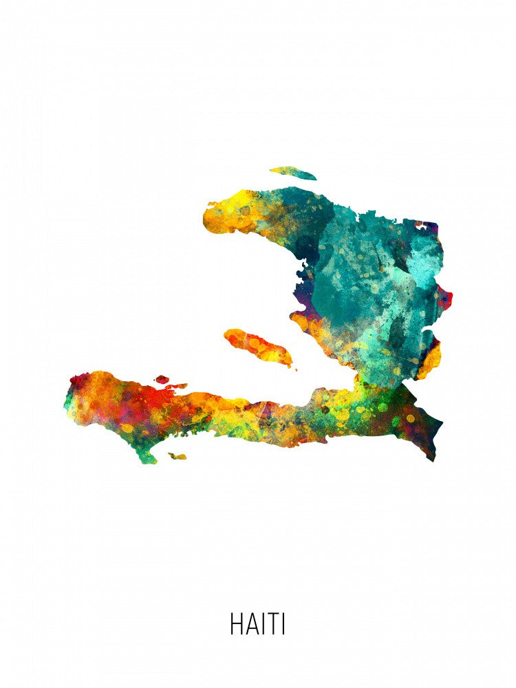 Haiti Watercolor Map