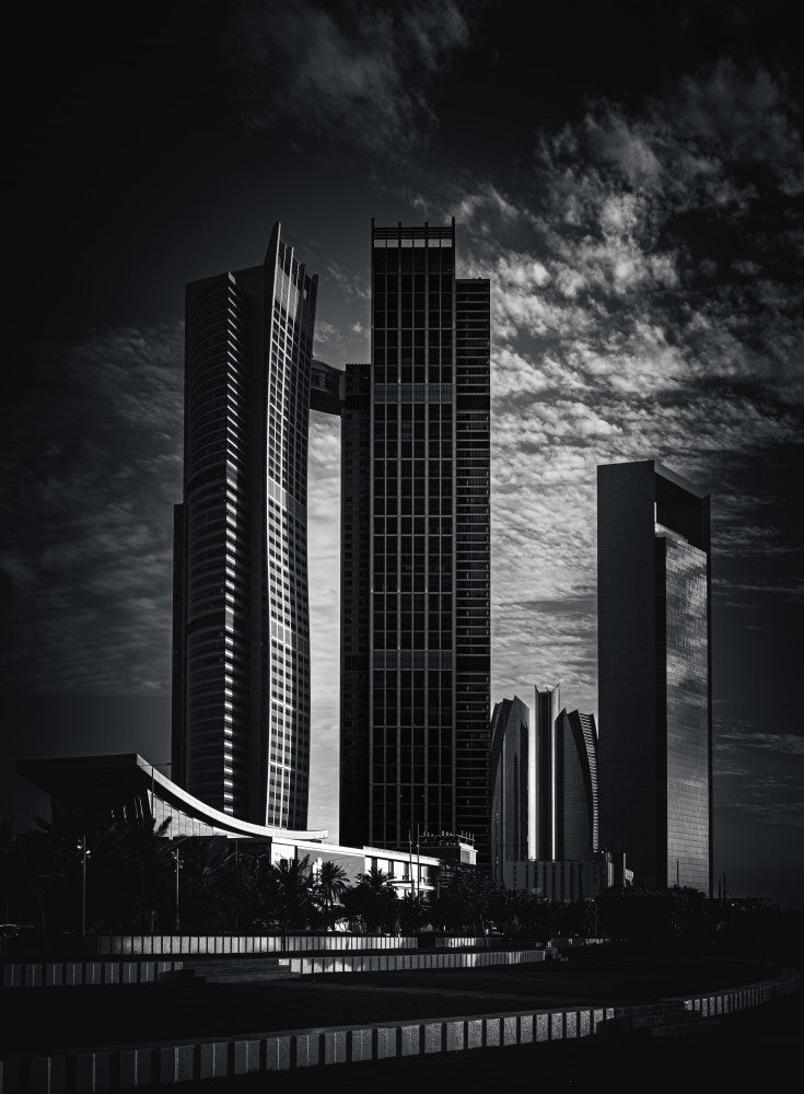 Towers and Buildings at Sunset