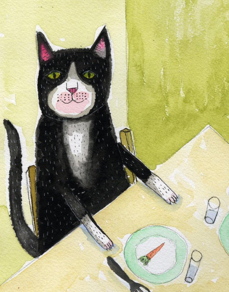 Chat dînant