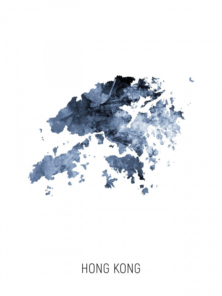 Hong Kong Watercolor Map