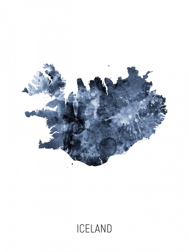 Iceland Watercolor Map