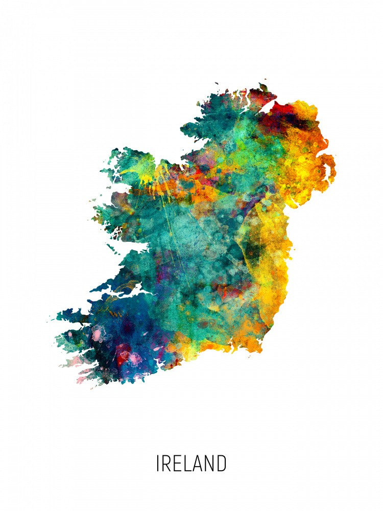 Ireland Watercolor Map