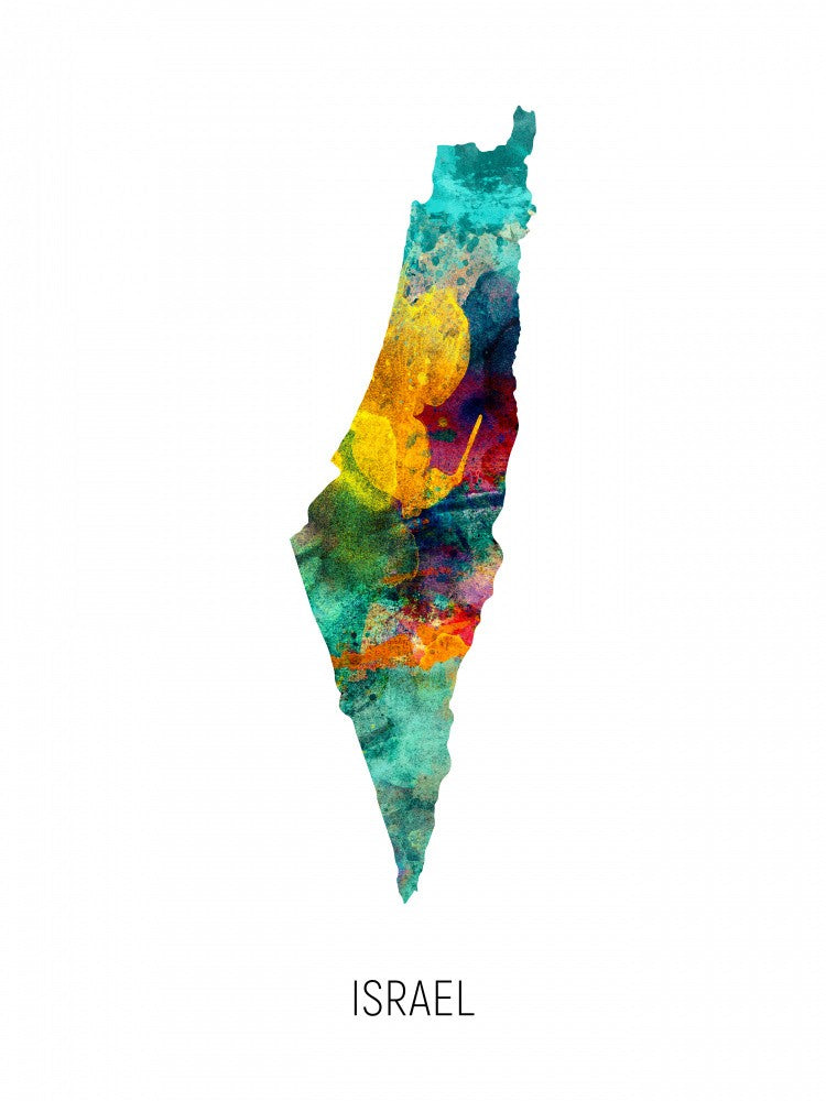 Israel Watercolor Map