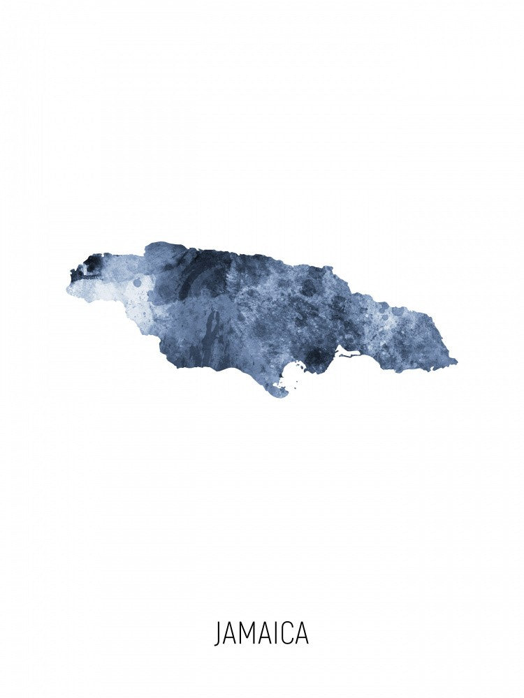 Jamaica Watercolor Map