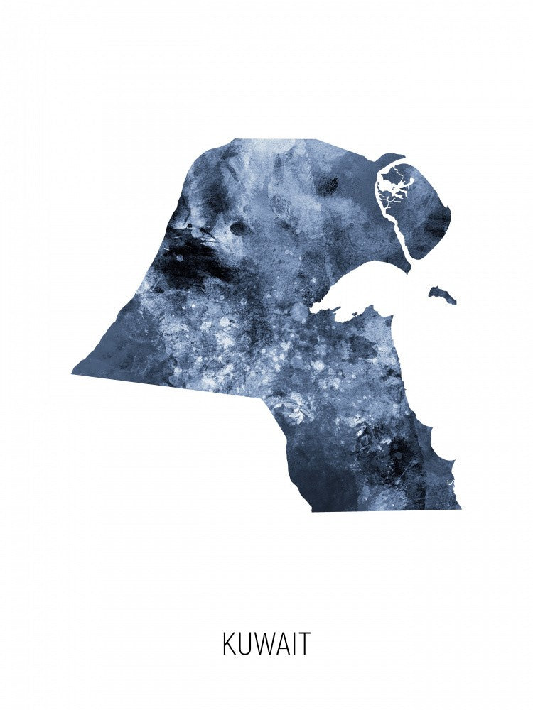 Kuwait Watercolor Map