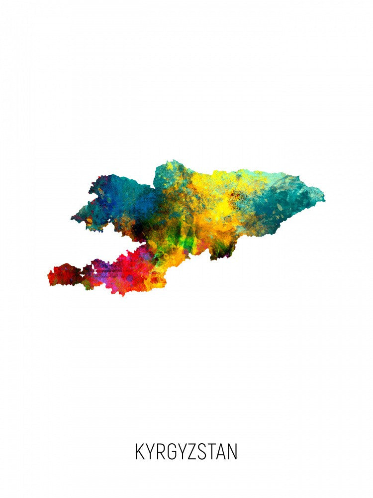 Kyrgyzstan Watercolor Map