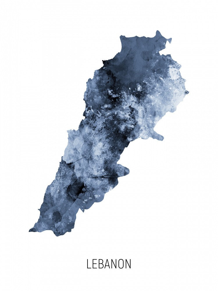 Lebanon Watercolor Map