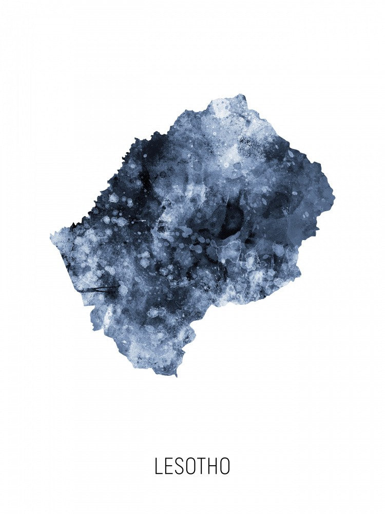 Lesotho Aquarellkarte