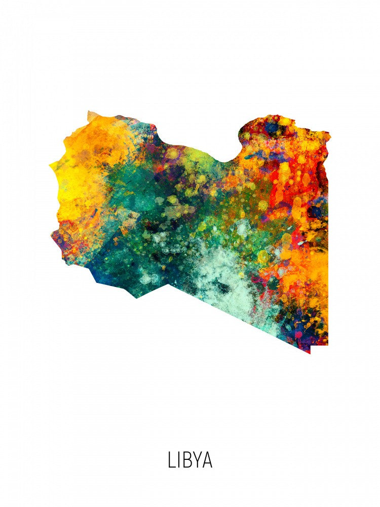 Libya Watercolor Map