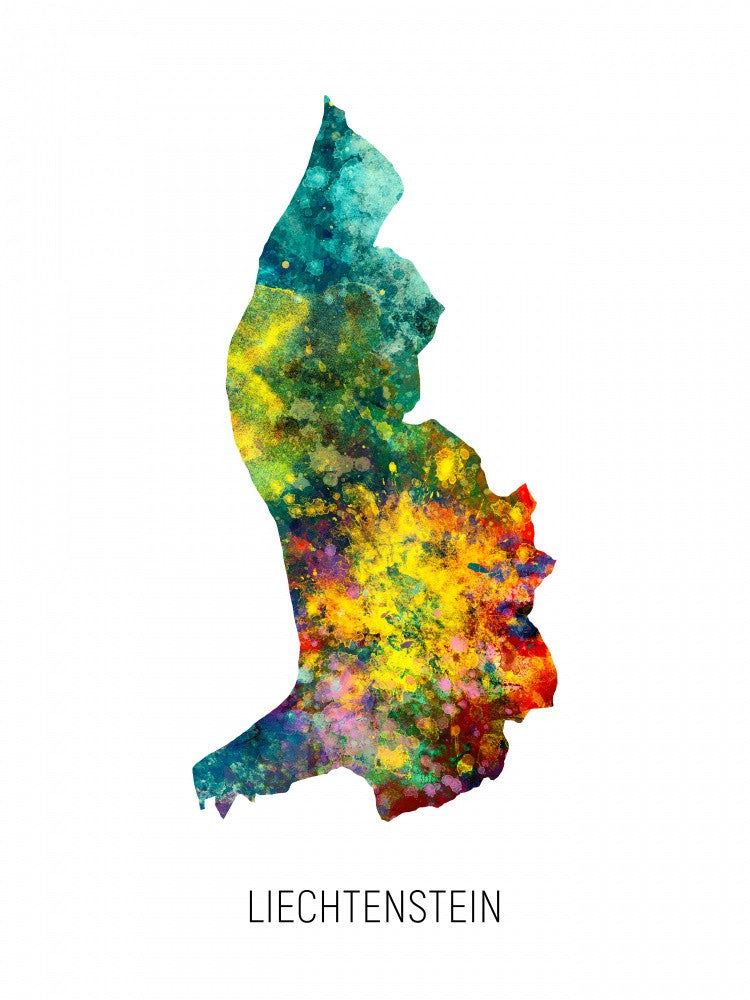 Liechtenstein Watercolor Map