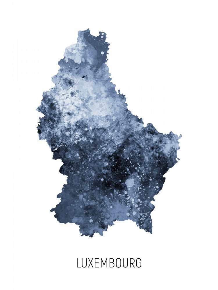 Luxembourg Watercolor Map