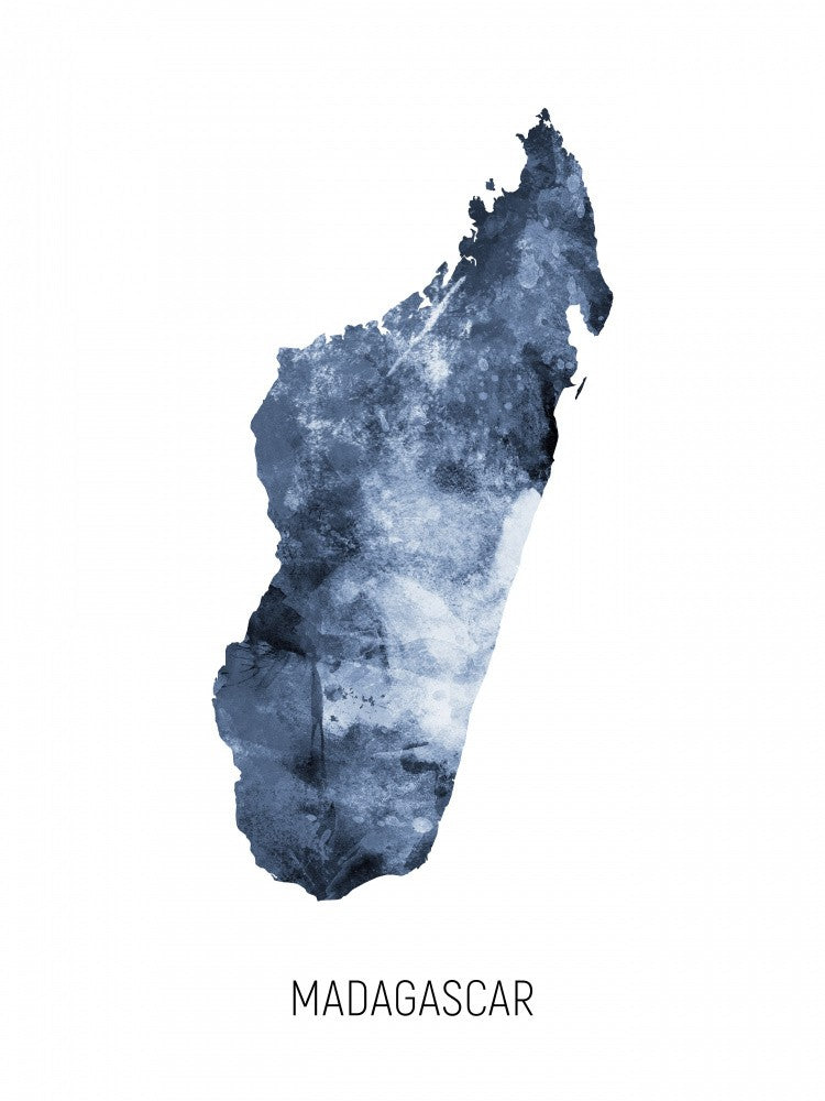 Madagascar Watercolor Map