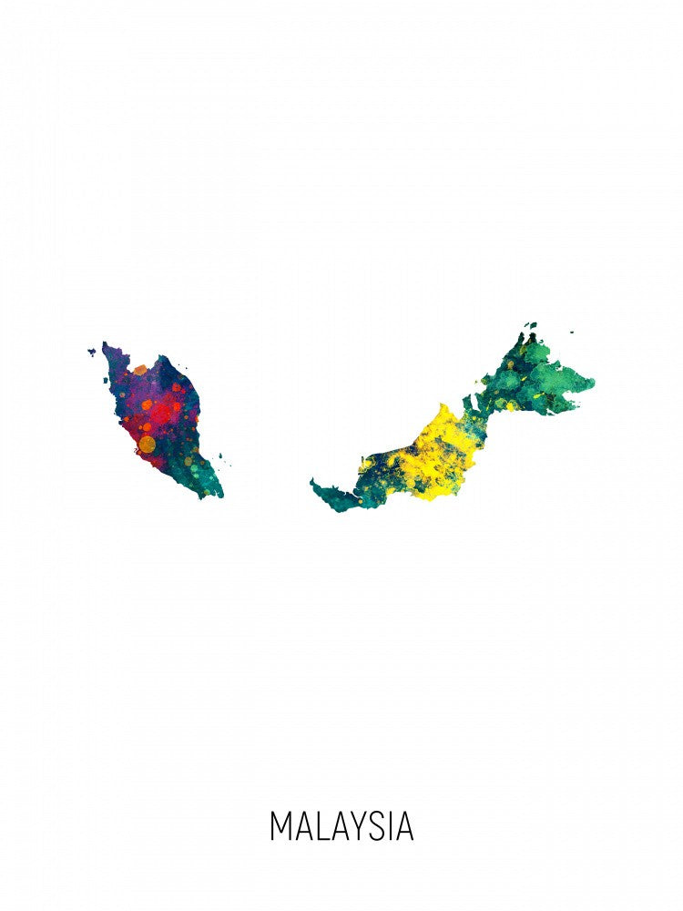 Malaysia Watercolor Map