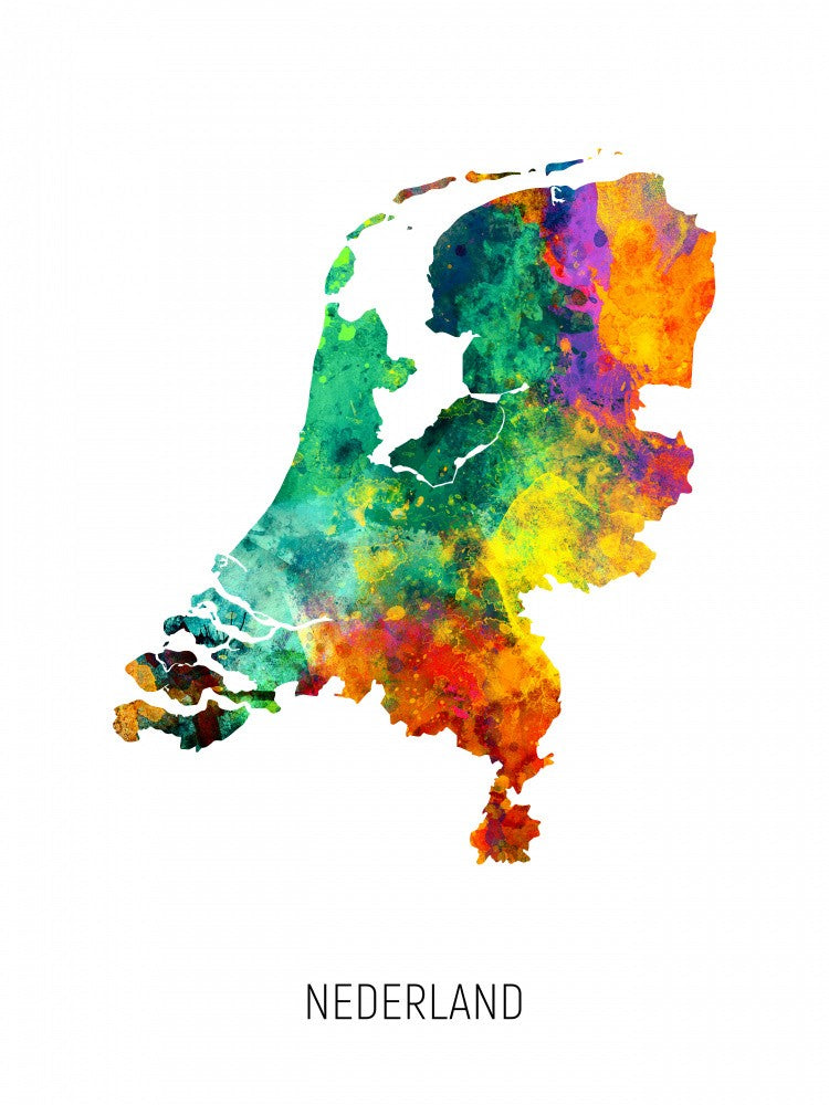 Nederland Watercolor Map