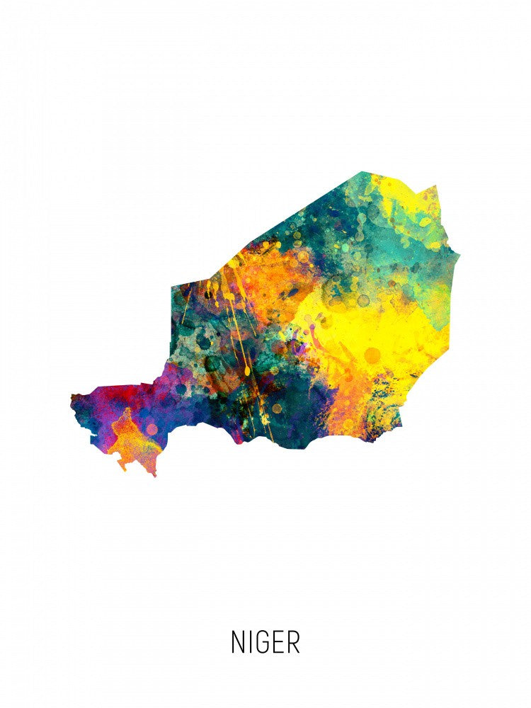 Niger Carte Aquarelle
